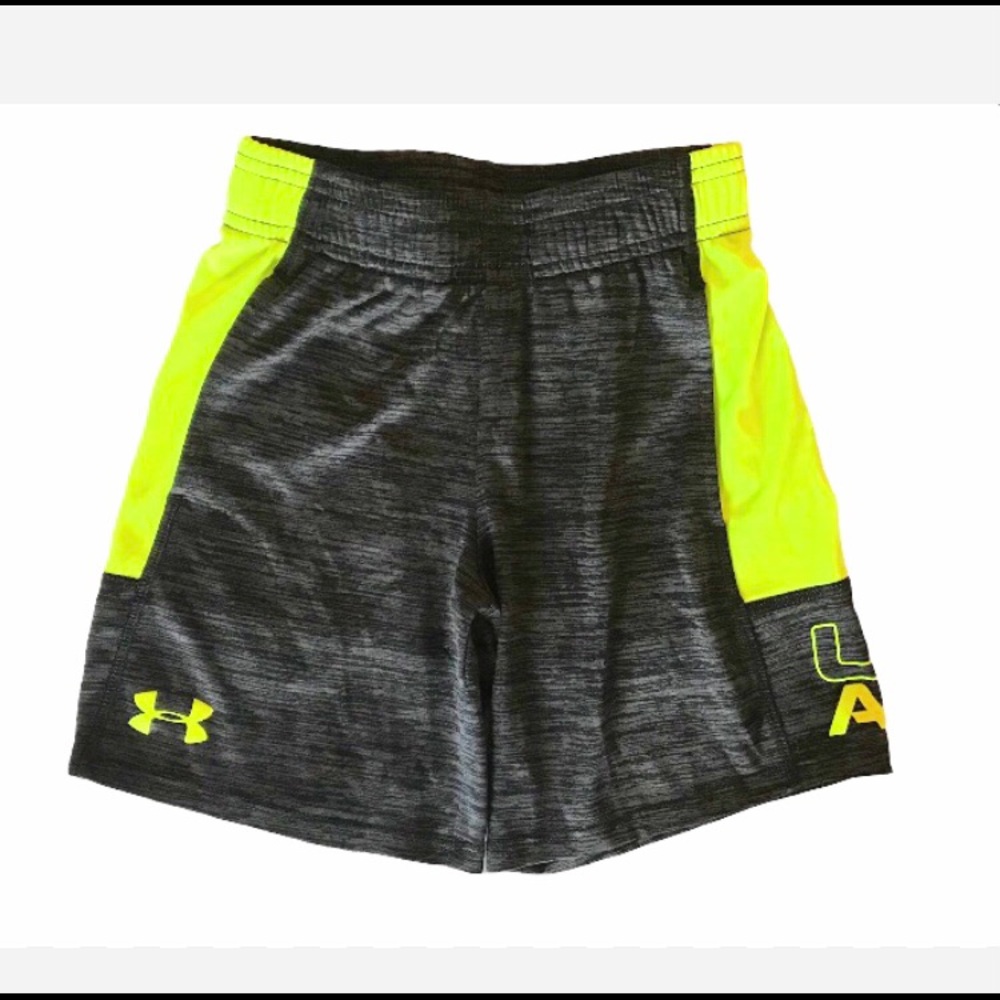 Under Armour Basketball Shorts With Pockets Gray & Green Size 5 / 6 - Picture 5 of 6